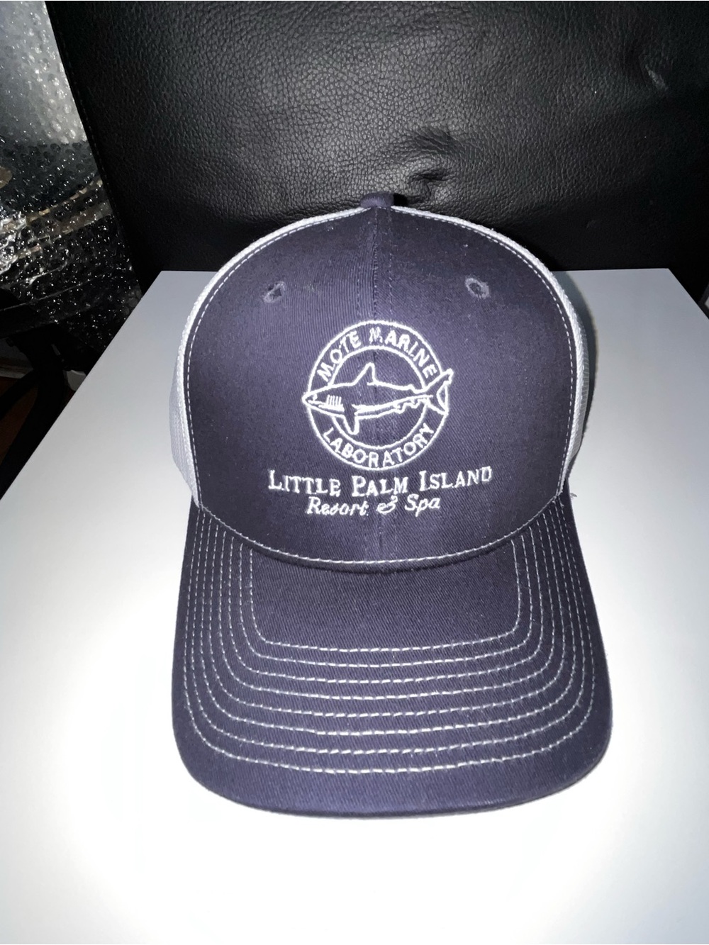 Fahrenheit Navy & White Little Palm Island Kids Trucker Cap